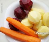 Салат с жареным картофелем, морковью и свеклой: рецепт с фото Салат с жареной картошкой соломкой со свеклой